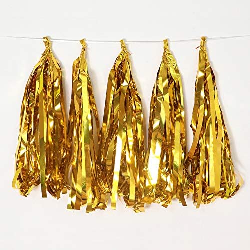 9.8in Gold Tissue Paper Tassel DIY Hanging Paper Decorations Party Garland by Binpeng