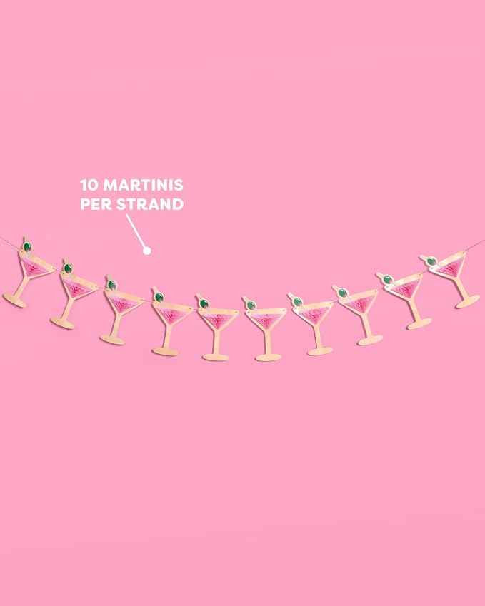 xo, Fetti Martini 3D Pop Up Gold Foil Banner - 5ft | Birthday Bach Decor | - Image 2
