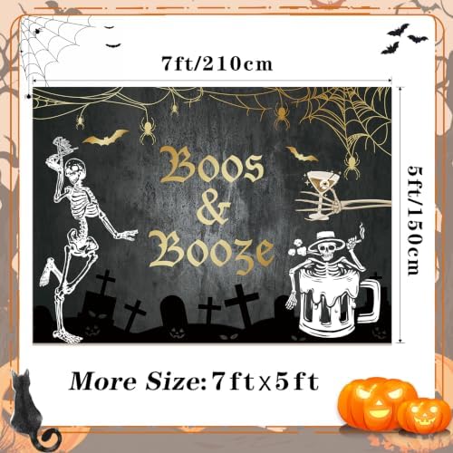 MEHOFOND 7x5ft Halloween Backdrop Boos Party Decorations Banner - Image 4