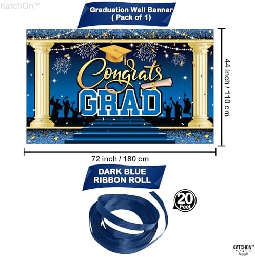 KatchOn Blue Congrats Grad Banner 72x44 Inch | 2026 Graduation Backdrop - Image 8
