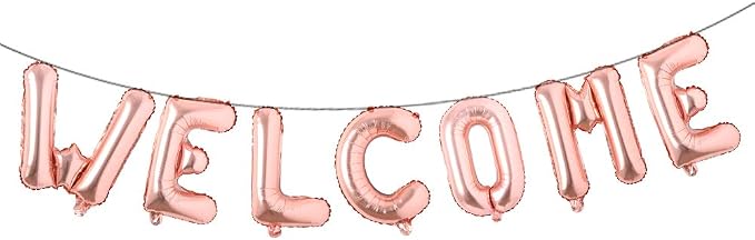 16 inch multicolor Welcome Balloon Banner Balloons Foil Letter Balloon by RUIANSI