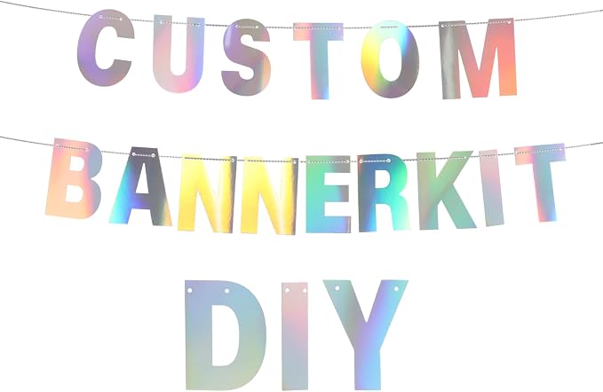 DIY Banner Kit with Letters Banner Letters Holographic Customizable Birthday - Image 3