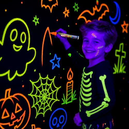 Mega-L Glow in the Dark Party Supplies, Neon DIY Backdrop, 5.2 x 6.8 Ft - Image 2