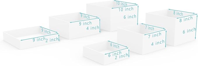 Buffet Risers, Food Risers for Buffet Table, Display Stand Shelf for Catering Dessert Collectibles Jewelry Figures Show, White Acrylic Cube Display Nesting Risers with Hollow Bottoms