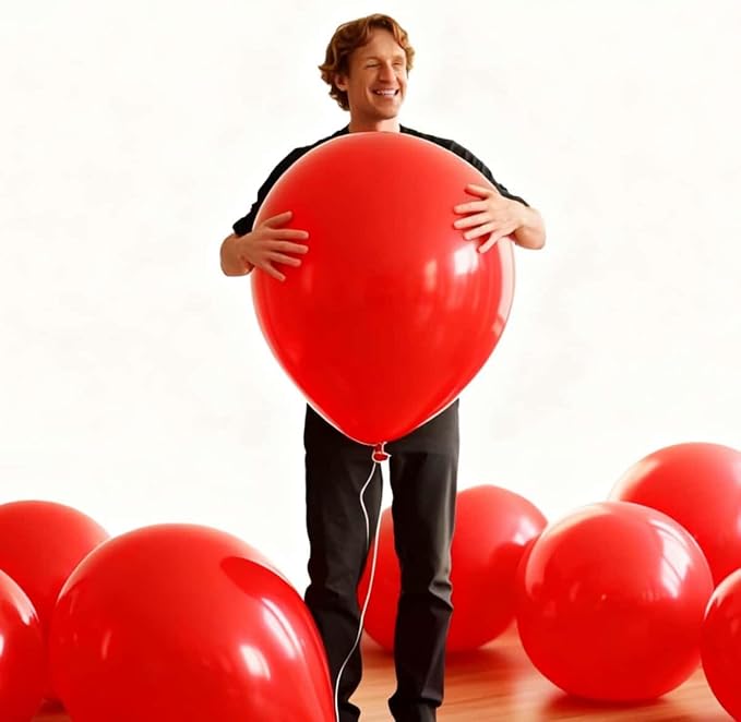 50 Pack Red Balloons 24 Inch Red Latex Party Balloon - Image 3