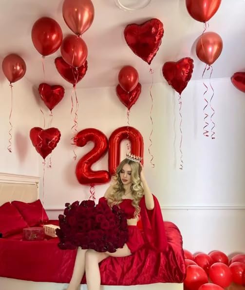 Red Number 2 Balloon 40 inch, Balloon numbers party supplies, deco photo shoot - Image 6