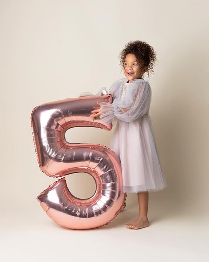 7 Balloon Numbers Birthday Decorations, 40In Rose Gold Balloons - Image 4