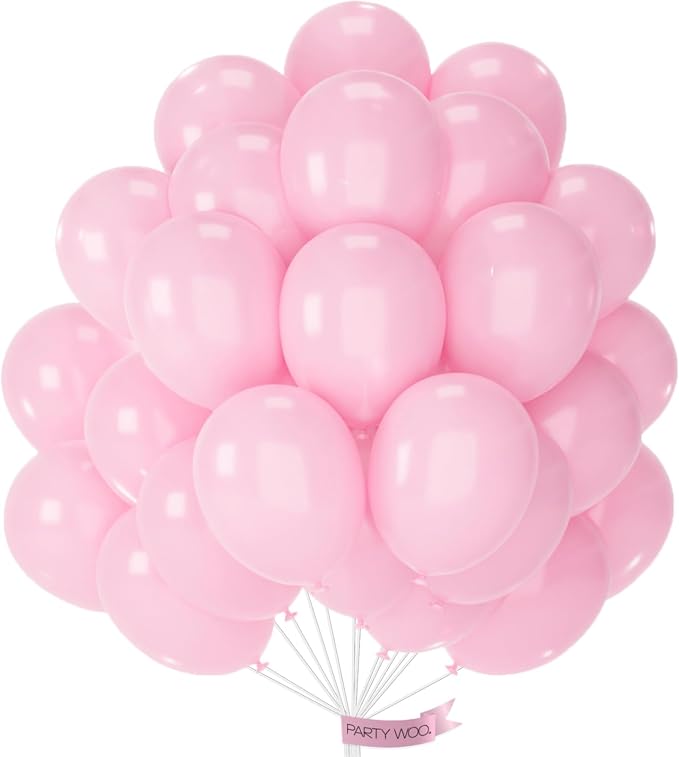 PartyWoo Light Pink Balloons 50pcs Pastel Pale Baby Pink Color | 12 Inch by PartyWoo