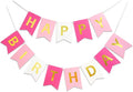 Letjolt Pink Rose White Happy Birthday Banner by Letjolt