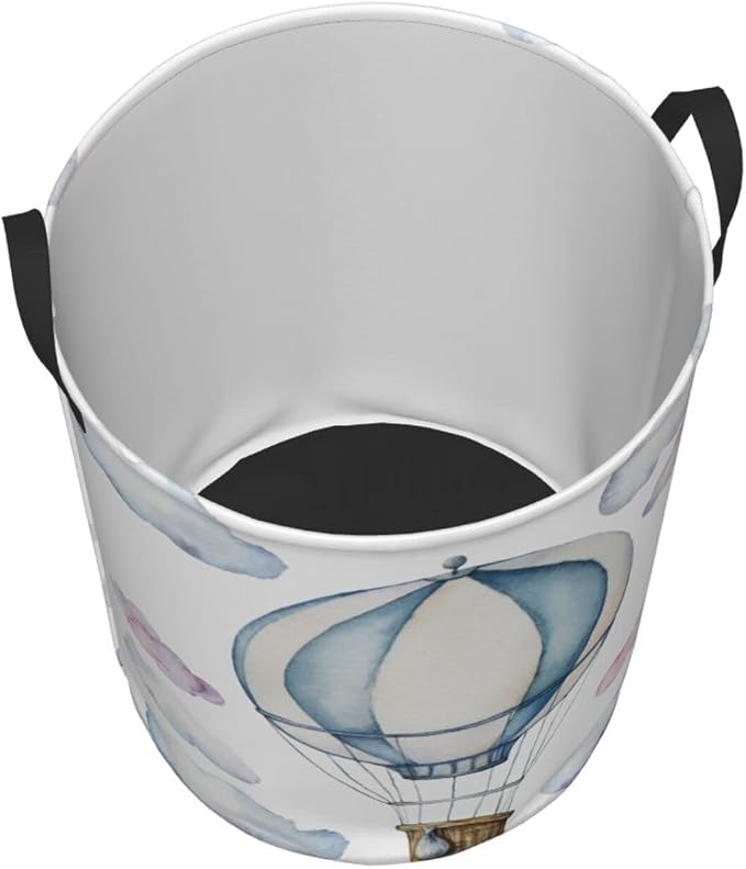 Hot Air Balloon Round Laundry Hamper Storage Basket Toys Clothes Organizer Bin - Image 2