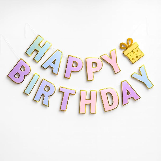 KatchOn Pastel Happy Birthday Banner by KatchOn