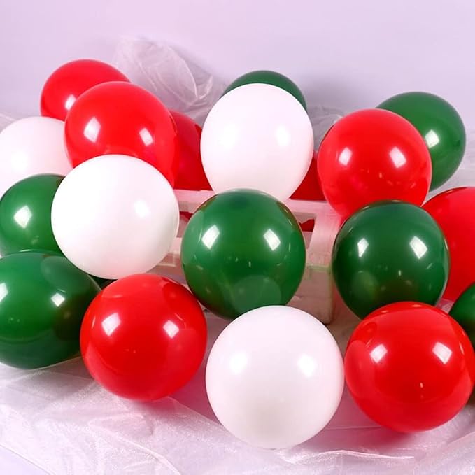 300 Pack Red Green and White Balloons - Image 4