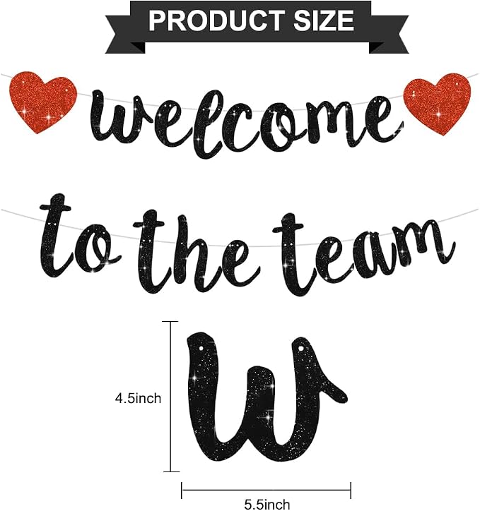 BEISHIDA Welcome to The Team Banner, NO DIY, Office Party Decorations - Image 2