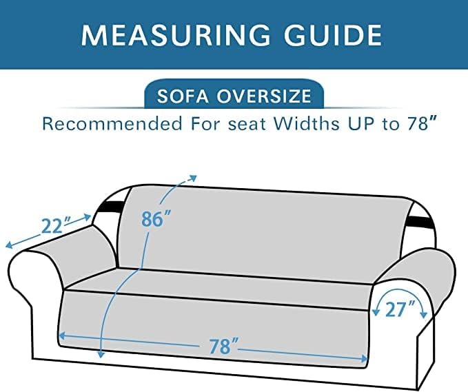 H.VERSAILTEX Sofa Slipcover Reversible Sofa Cover Seat Width Up to 78" Water - Image 2