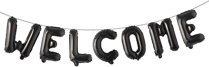 16 inch multicolor Welcome Balloon Banner Balloons Foil Letter Balloon by RUIANSI