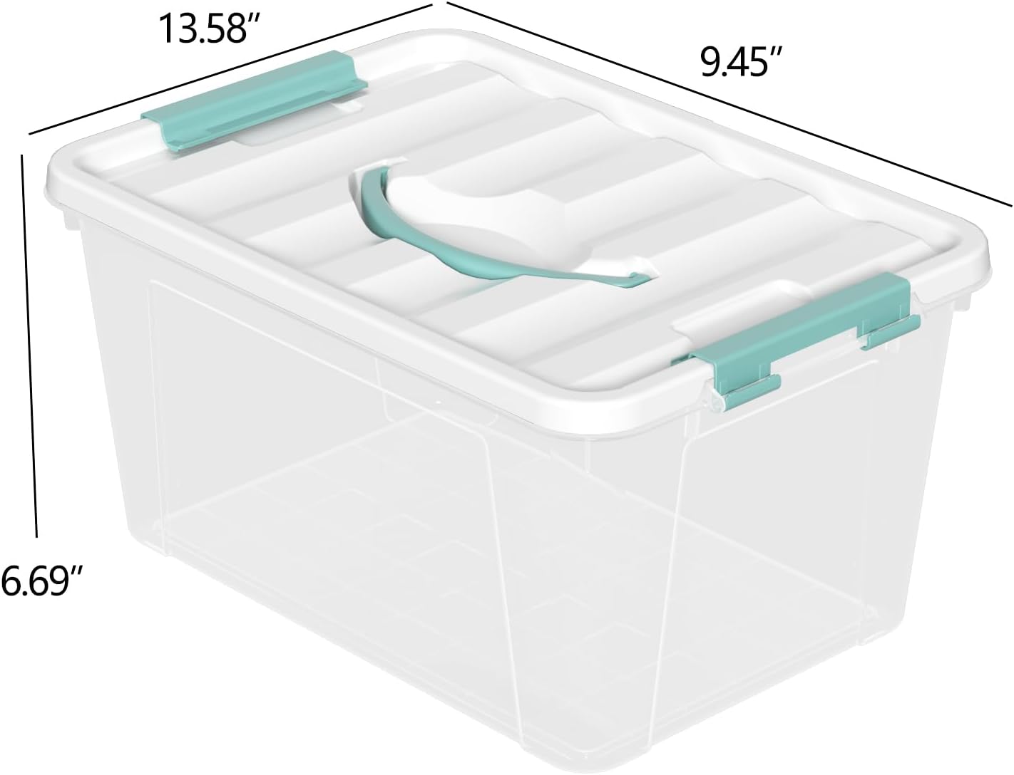 Xyskin 14 Quart Clear Storage Bins with Lid and Green Handle, Storage Latch Box/Bin Organizing Container