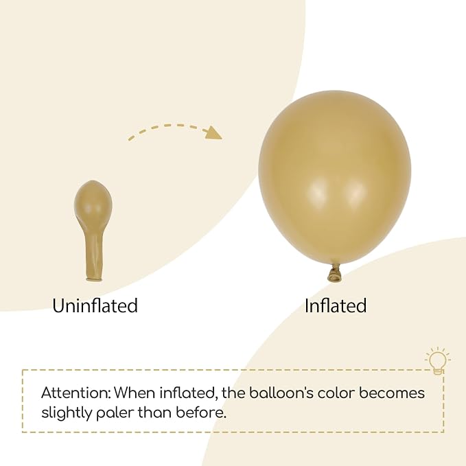 Awenztech 122pcs Tan Balloons, 18 12 10 5 inch Light Brown Balloons Different - Image 5