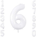 White Number 6 Balloon 40 Inch, Large White Foil Mylar 6th Birthday Decorations by Unknown