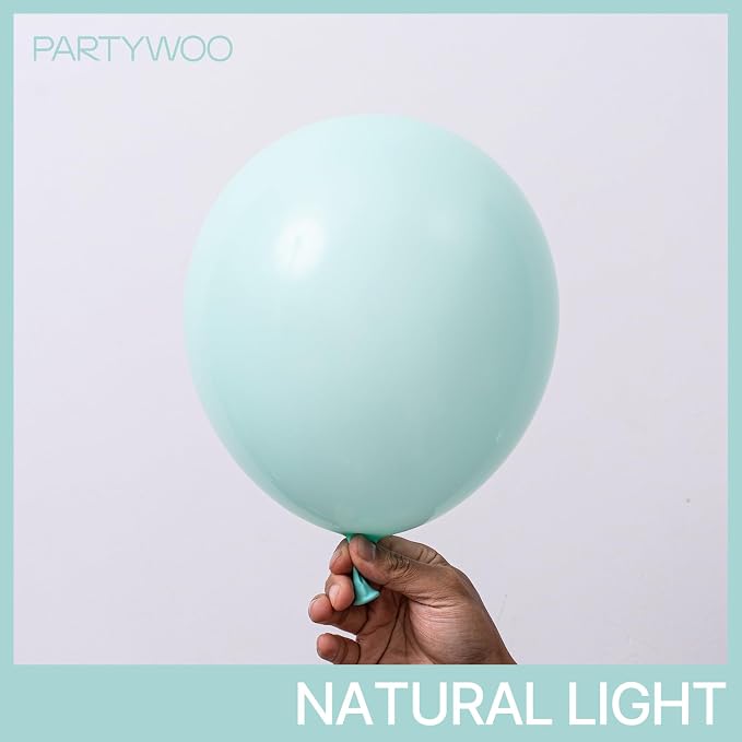 PartyWoo Teal Balloons 140pcs Turquoise Latex Balloons Different Sizes | 18 12 - Image 2