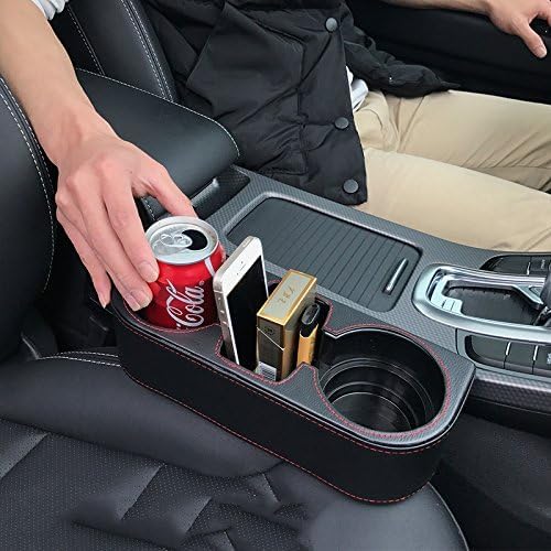 Car Cup Holder, PU Leather, Car Seat Gap Filler Organizer, Front Seat Organizer - Image 2