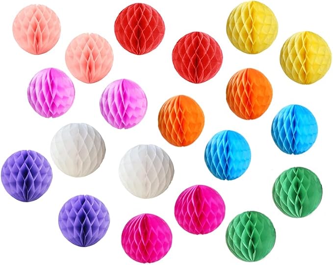 20pcs 6'' Tissue Honeycomb Balls Rainbow Party Honeycomb Balls Decoration | by ZGjoy