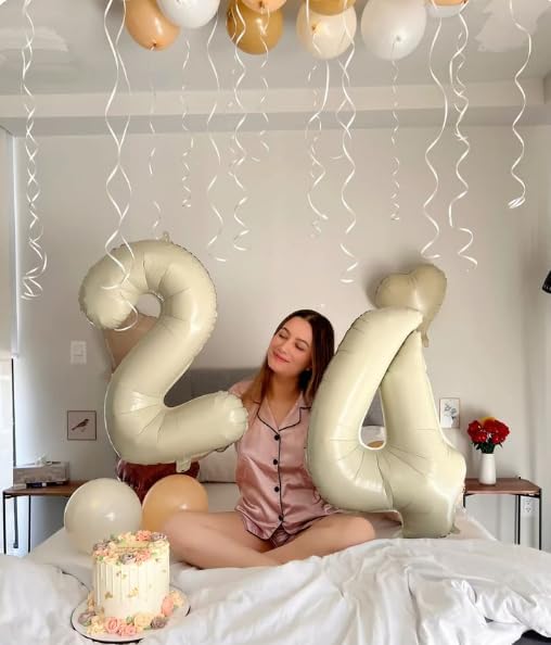 Cream White Number 6 Balloon 40 inch, Birthday Party Balloons Decorations | - Image 5