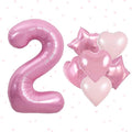TONIFUL 2nd Birthday Balloons Kit 40 Inch Pink Large Number 2 Foil Balloon | by TONIFUL