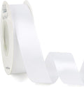 Ribbli Double Faced White Satin Ribbon, 1” x Continuous 25 Yards, Use by Ribbli