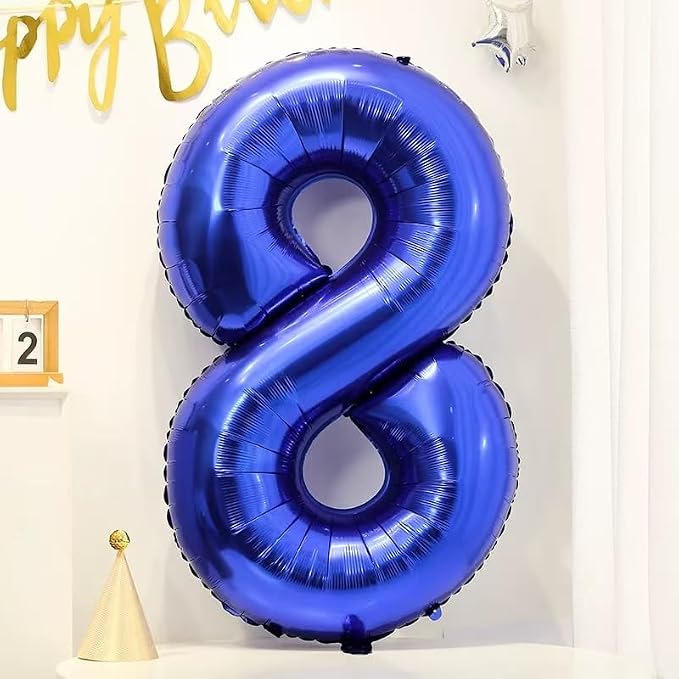 40 inch Navy Blue Number Balloon Dark Blue 8 Balloons Giant Foil Helium - Image 5
