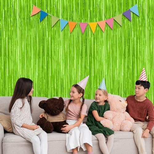 ZATAYE 2 Pack Grass Green Christmas St Patricks Foil Curtain Decorations - Image 5