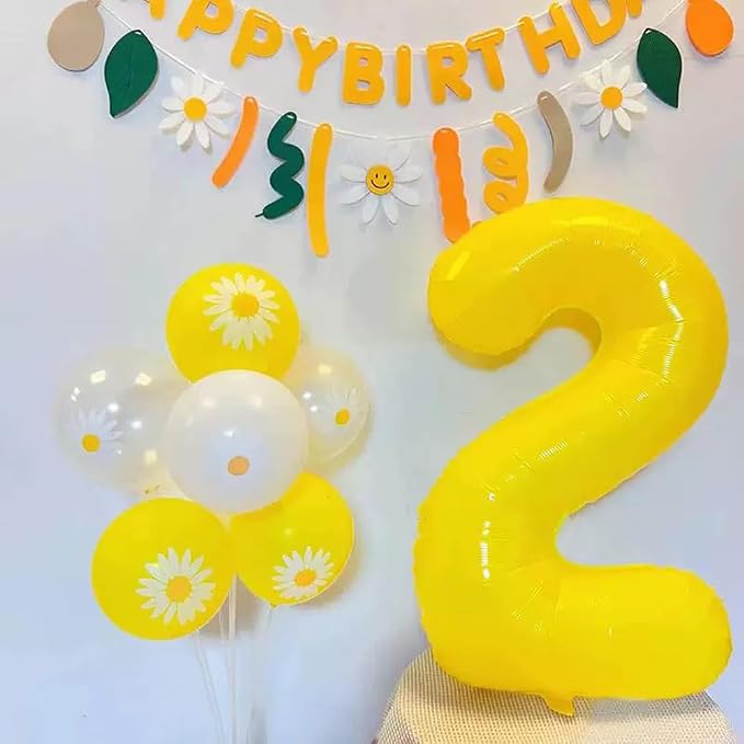 40 inch Yellow Number Balloon Giant Foil Helium Balloons Number 2 Balloon - Image 4