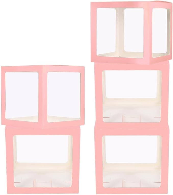 uxcell 4 Pcs Party Balloon Boxes, Transparent Balloon Boxes by uxcell