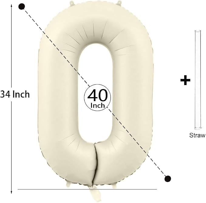Letter Balloon 40Inch Cream White Big Alphabet Balloons Letter O | Giant Foil - Image 2