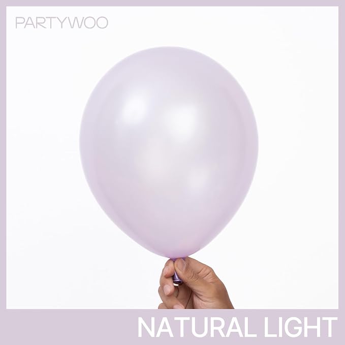 PartyWoo 50pcs Pearl Light Purple Balloons, - Image 2