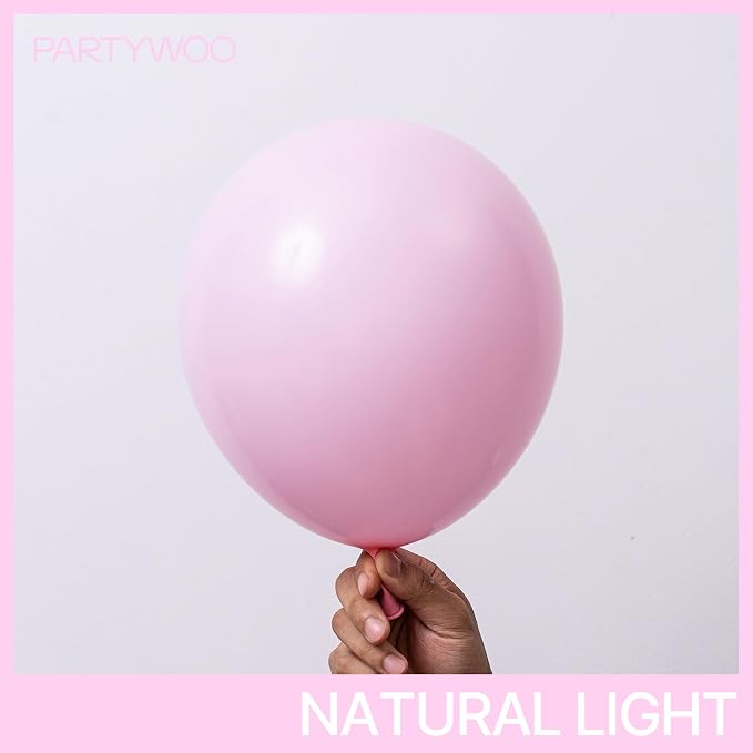 PartyWoo Baby Pink Balloons 101pcs Pastel Pale Light Pink Color | Balloons - Image 2