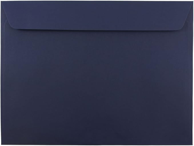 JAM PAPER 9 x 12 Booklet Premium Envelopes - Navy Blue - Bulk 250/Box