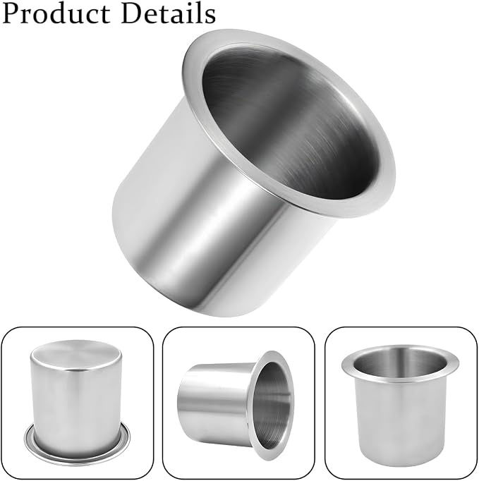 Zpana 2PCS 4.13 x 3.35 x 3.43 Inch Car Cup Holder Stainless Steel | Drop in - Image 5