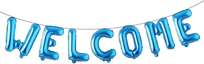 16 inch multicolor Welcome Balloon Banner Balloons Foil Letter Balloon by RUIANSI
