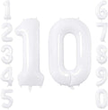 White Number 10 Balloon 40 Inch, Large Matte White 1 and 0 Foil Balloons by Unknown