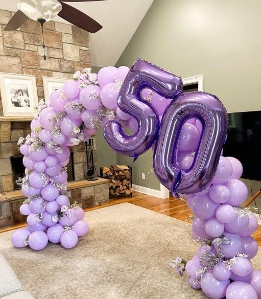 Purple Number 0 Balloon 40 inch, Balloon numbers party supplies, deco photo - Image 5