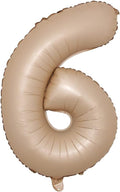 40 inch Caramel Cream Color Number Balloons 0-9 Large Digital Foil Helium Brown by RUIANSI