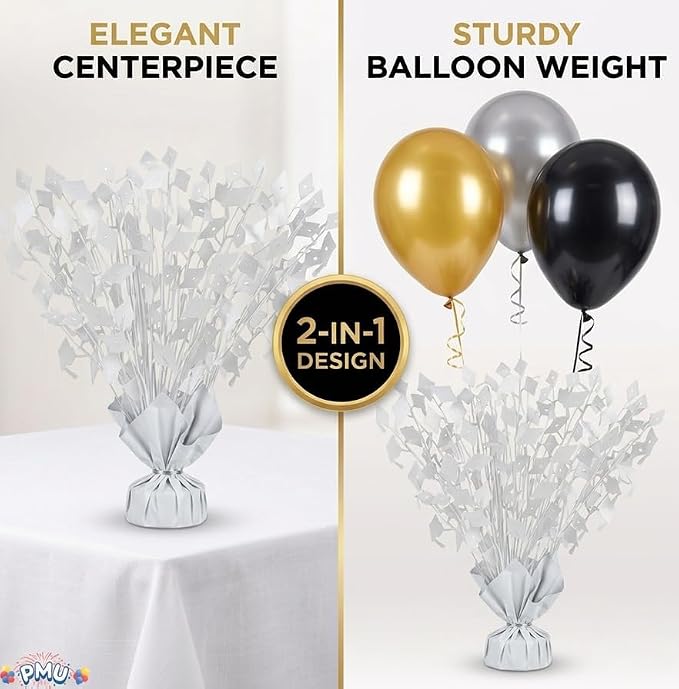 PMU 3 Pcs White Graduation Balloon Weights, Graduation Centerpieces - Image 6