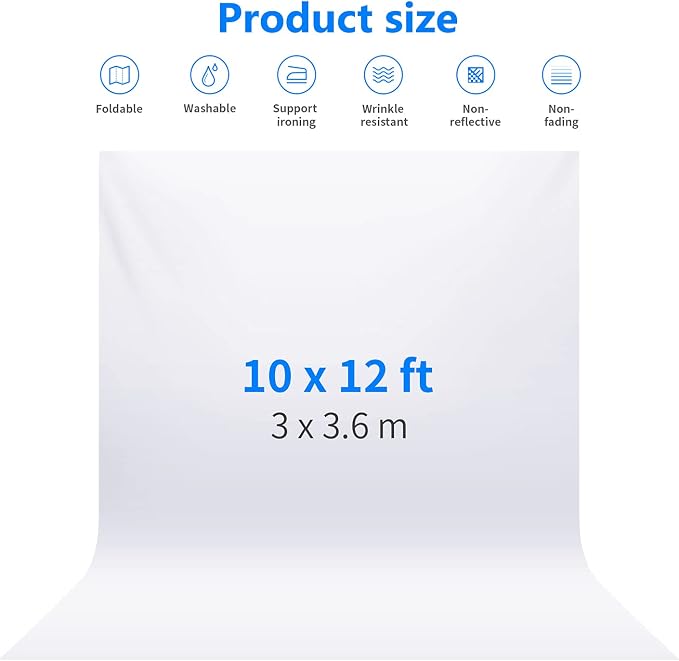 NEEWER 10 x 12FT / 3 x 3.6M PRO Photo Studio Premium Polyester Collapsible - Image 2
