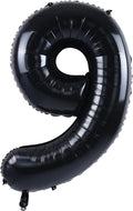 TONIFUL 40 Inch Black Number 9 Balloons Large Foil 9th Birthday Decorations | by TONIFUL