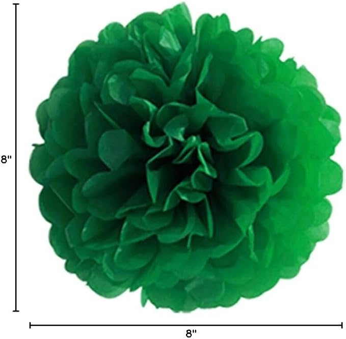 RZIKWT 12 Pcs Green Gold Gradient Wave Point Tissue Paper Pom Poms - Image 5