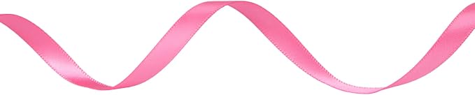 Ribbli Double Faced Hot Pink Satin Ribbon, 1/4” x Continuous 25 Yards, Use - Image 2