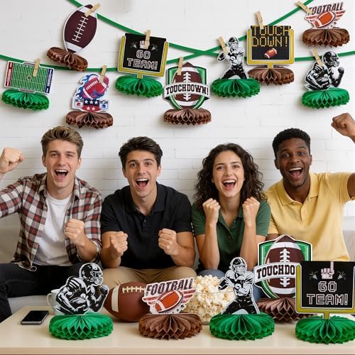Football Party Decorations for Super Game Bowl 2027 - Game Day Honeycomb for Table Centerpiece | Football Party Decorations Favors Supplies Indoor Outdoor - Holiday Birthday Party Decor for Table Home - Image 5