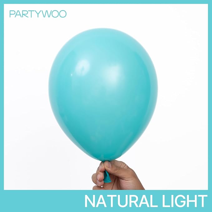 PartyWoo Teal Balloons 101pcs Turquoise Dark Teal Color 12 Inch | Balloons - Image 2