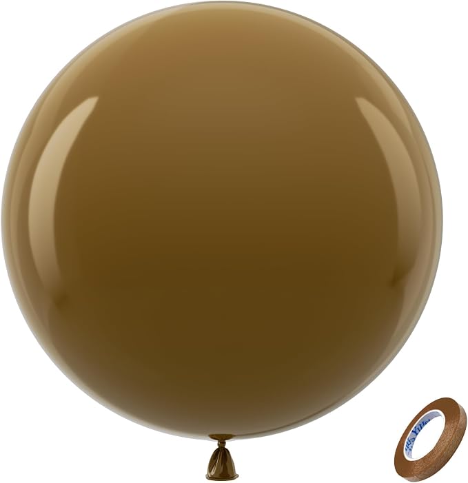 Bezente Brown Giant Latex Round Balloons 36 Inch 8 Pack | Coffee Brown Large by Bezente
