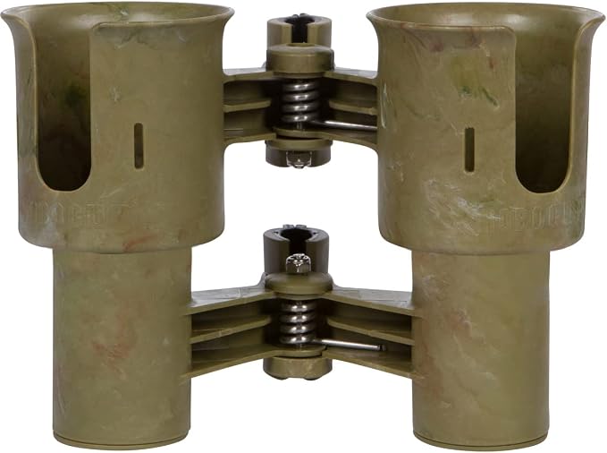 Patented Boat Cup Holder, Clamp on Portable Storage Caddy Securely Holds 2 - Image 2